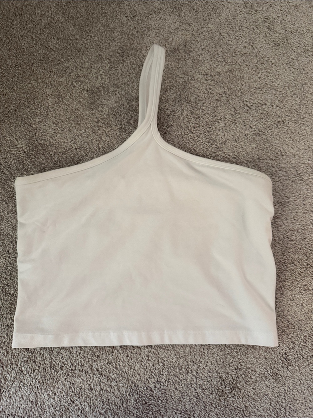 Women’s One-Shoulder Crop Tank Top - White